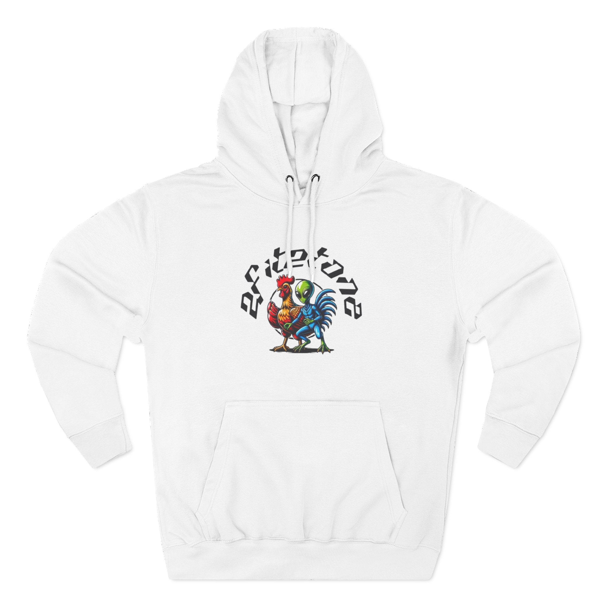 Angel Wings & Rooster Graphic Hoodie — Vintage Tattoo-Style Pullover