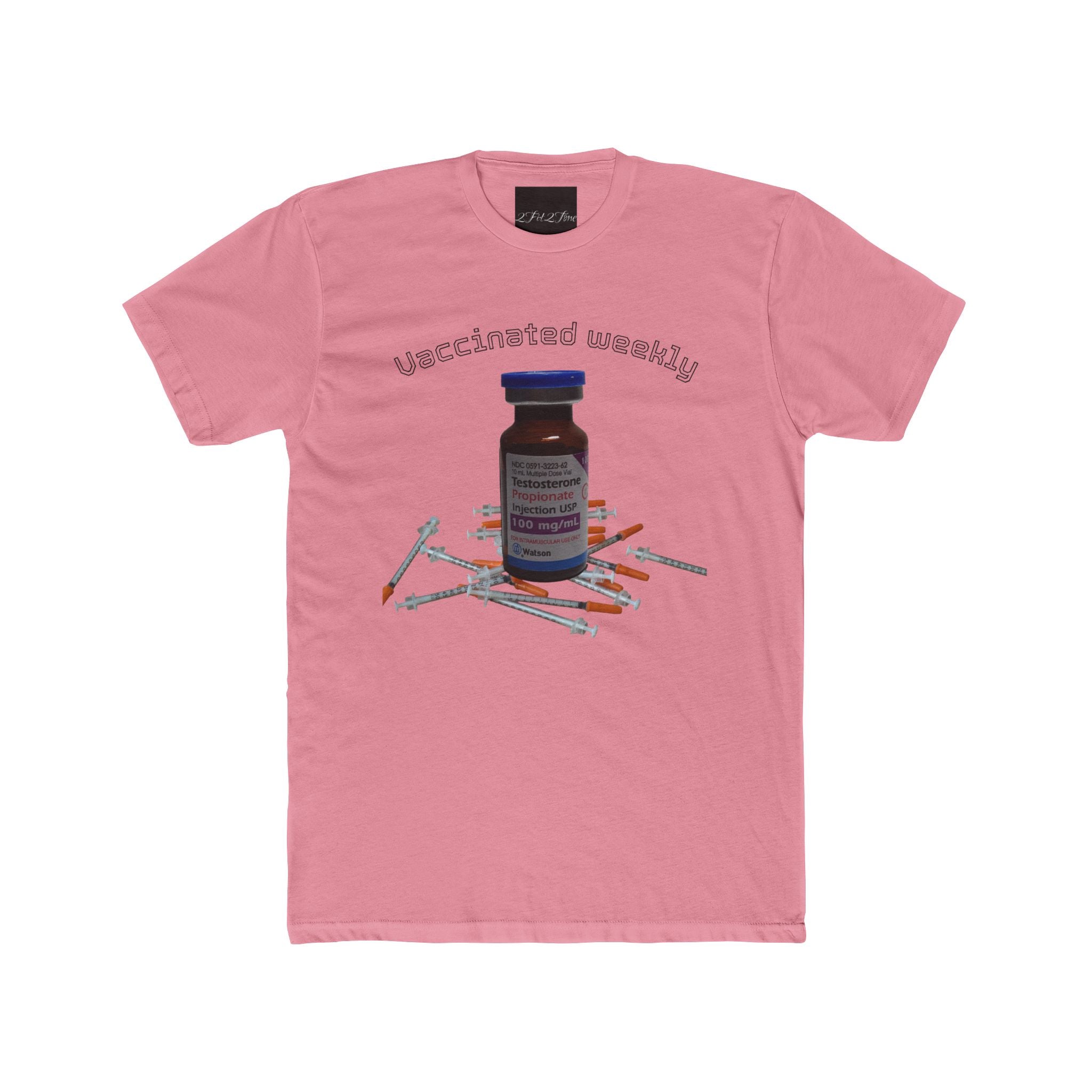 “Vaccinated Weekly” T‑Shirt — Vaccine Vial & Syringe Graphic Tee