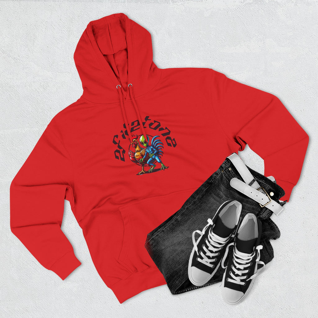 Angel Wings & Rooster Graphic Hoodie — Vintage Tattoo-Style Pullover