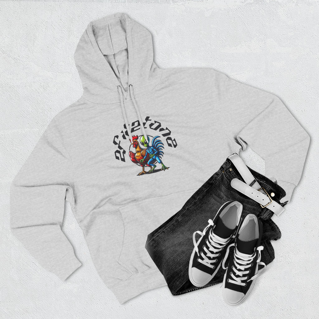 Angel Wings & Rooster Graphic Hoodie — Vintage Tattoo-Style Pullover