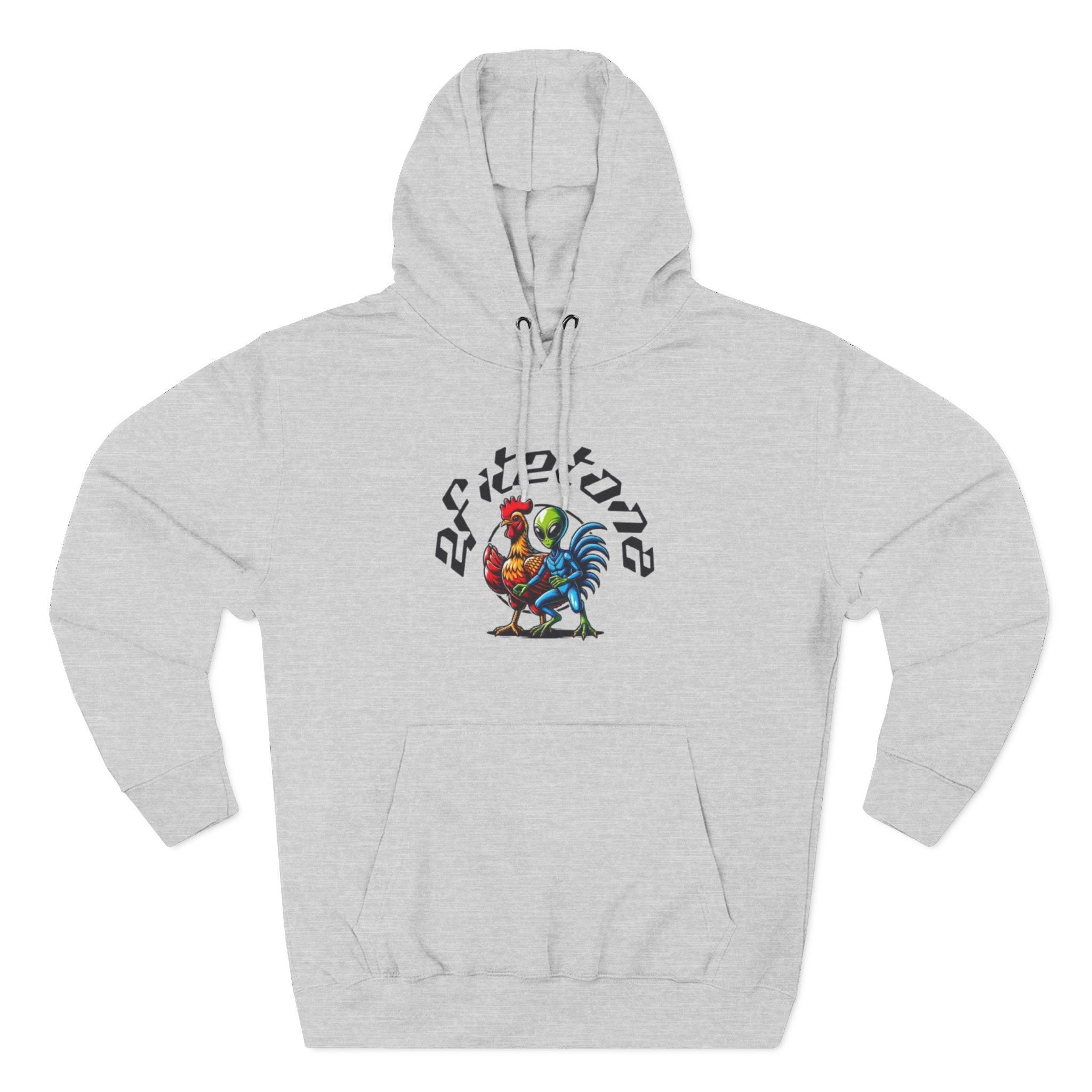 Angel Wings & Rooster Graphic Hoodie — Vintage Tattoo-Style Pullover