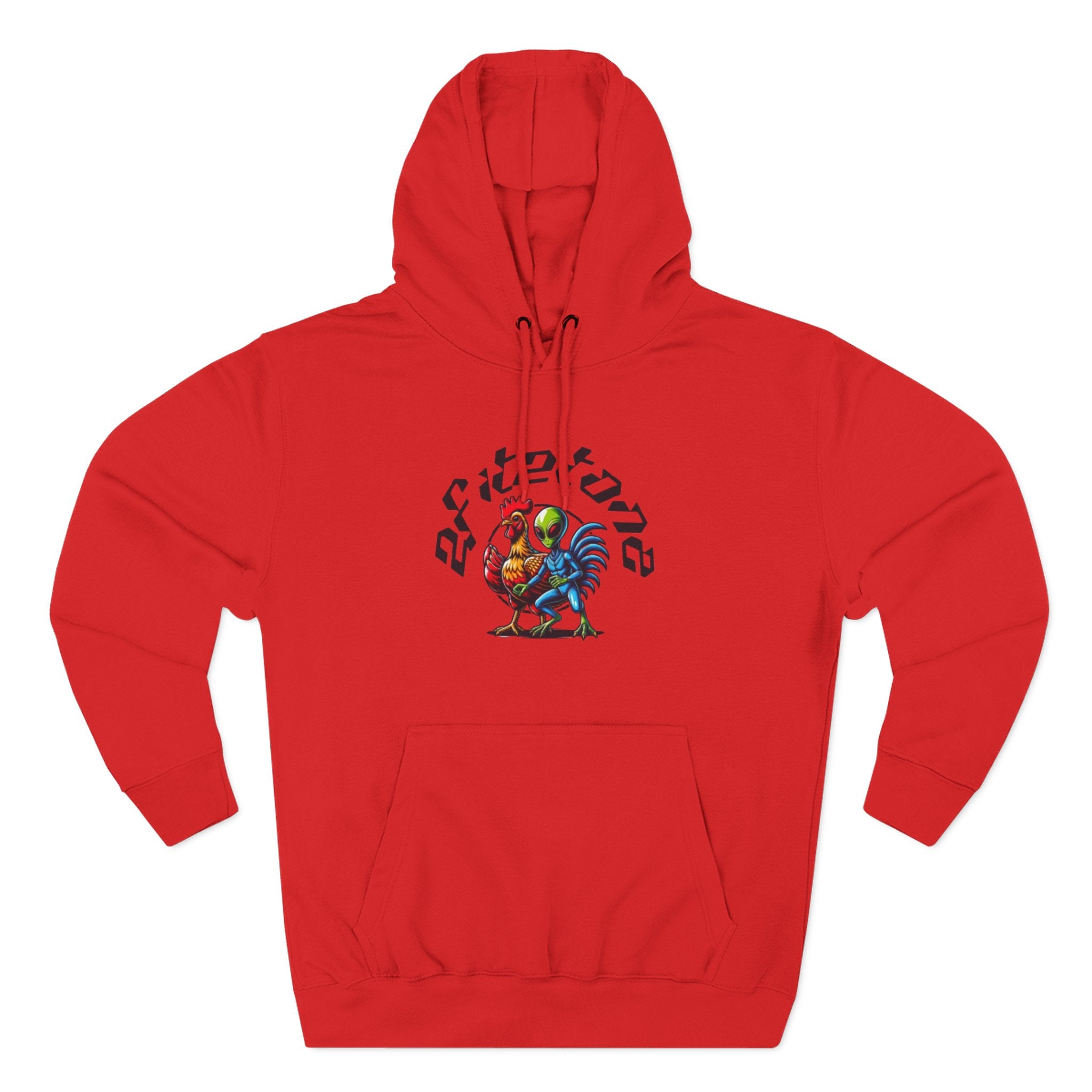 Angel Wings & Rooster Graphic Hoodie — Vintage Tattoo-Style Pullover