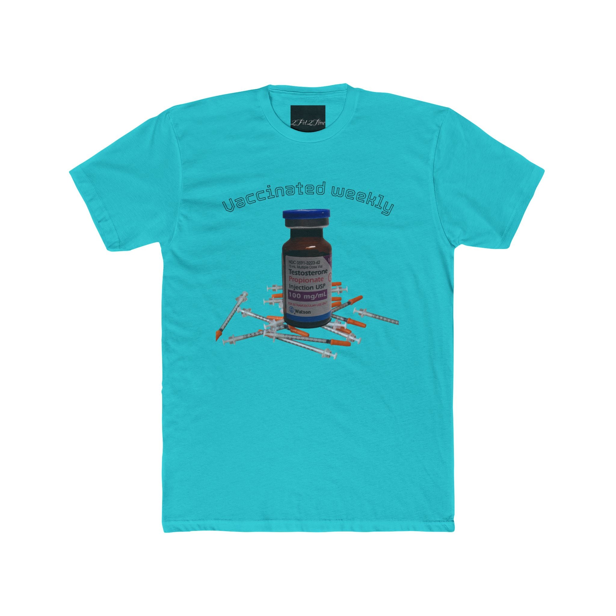 “Vaccinated Weekly” T‑Shirt — Vaccine Vial & Syringe Graphic Tee