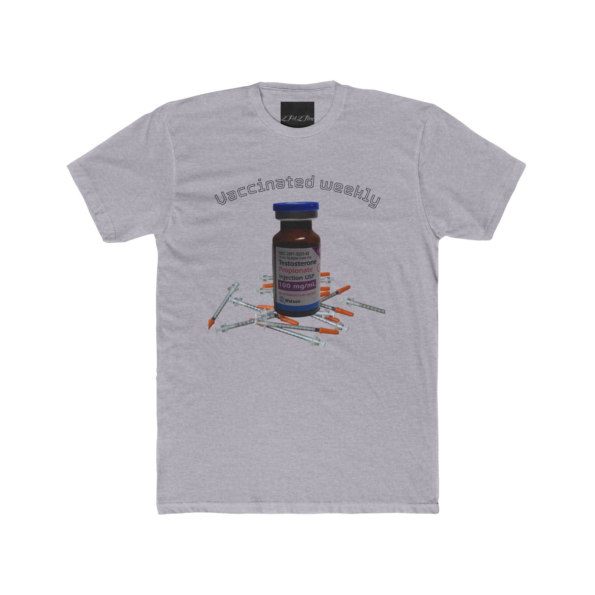 “Vaccinated Wearily” T‑Shirt — Vaccine Vial & Syringe Graphic Tee