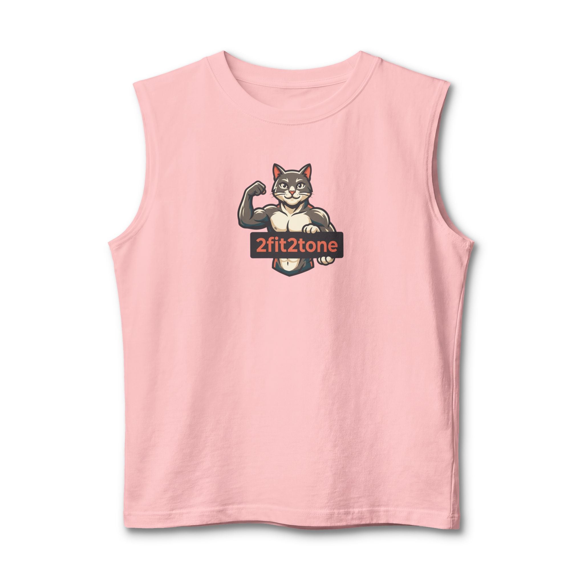 Muscle Tank — '2fit2tone' Flexing Cat Graphic Tank Top