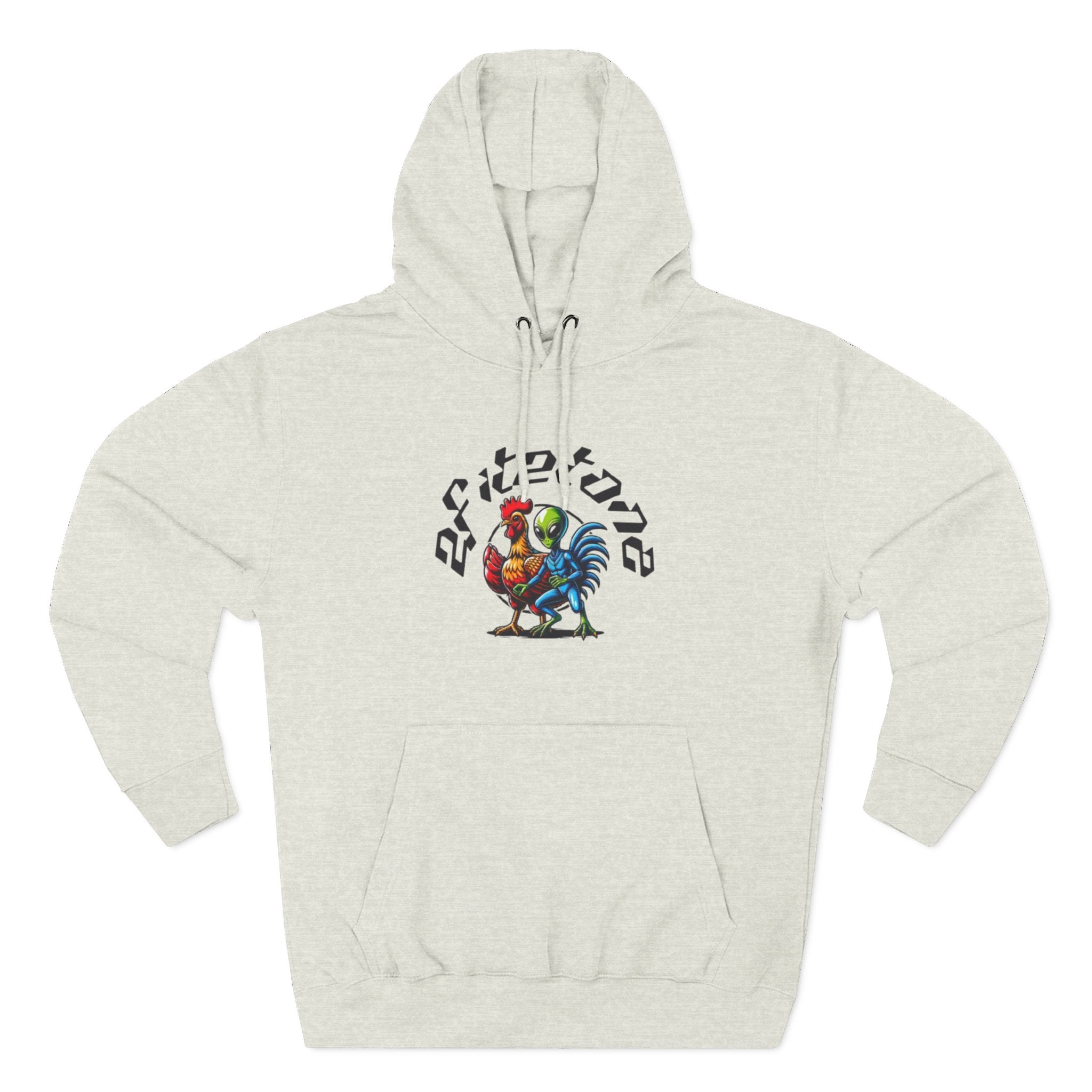 Angel Wings & Rooster Graphic Hoodie — Vintage Tattoo-Style Pullover