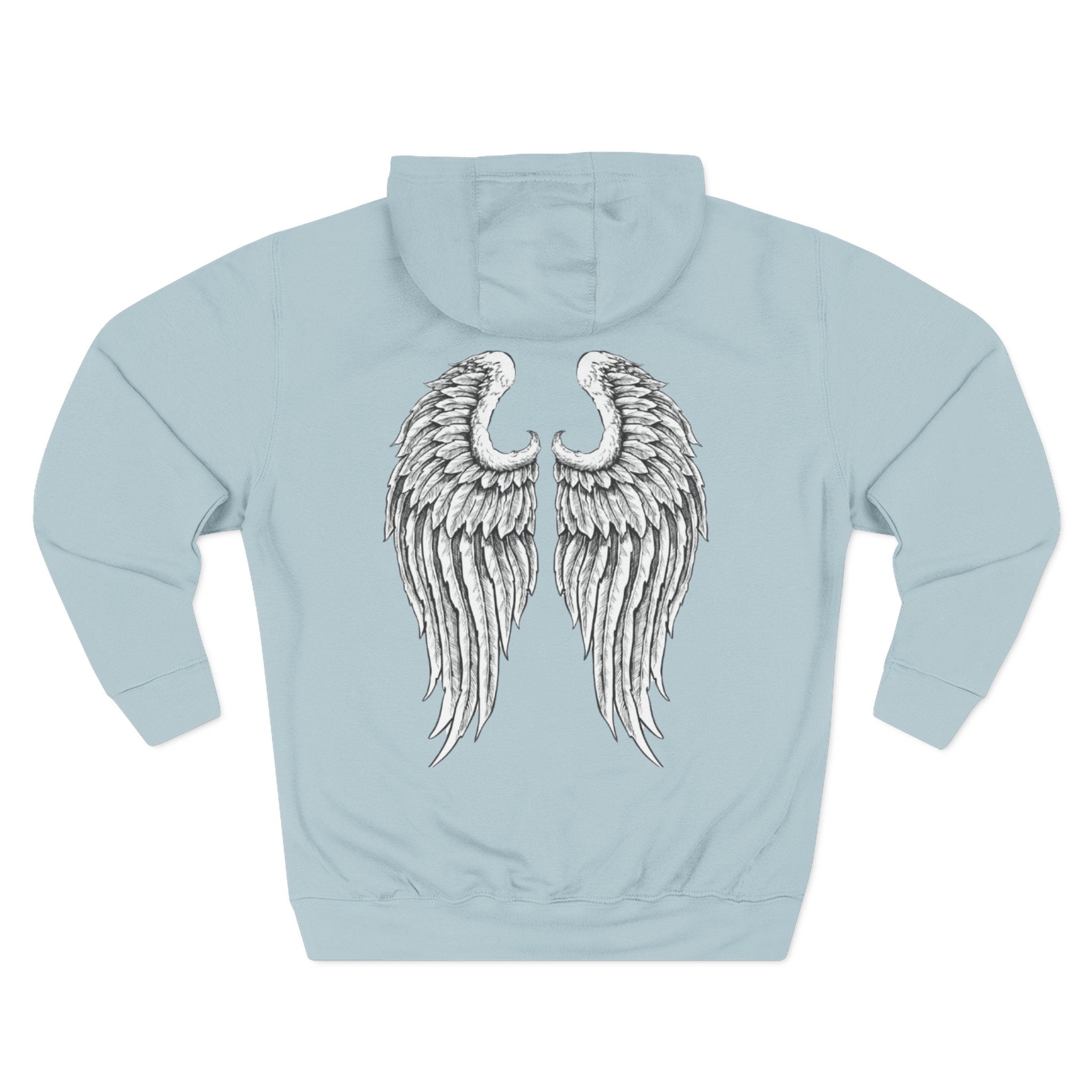 Angel Wings & Rooster Graphic Hoodie — Vintage Tattoo-Style Pullover