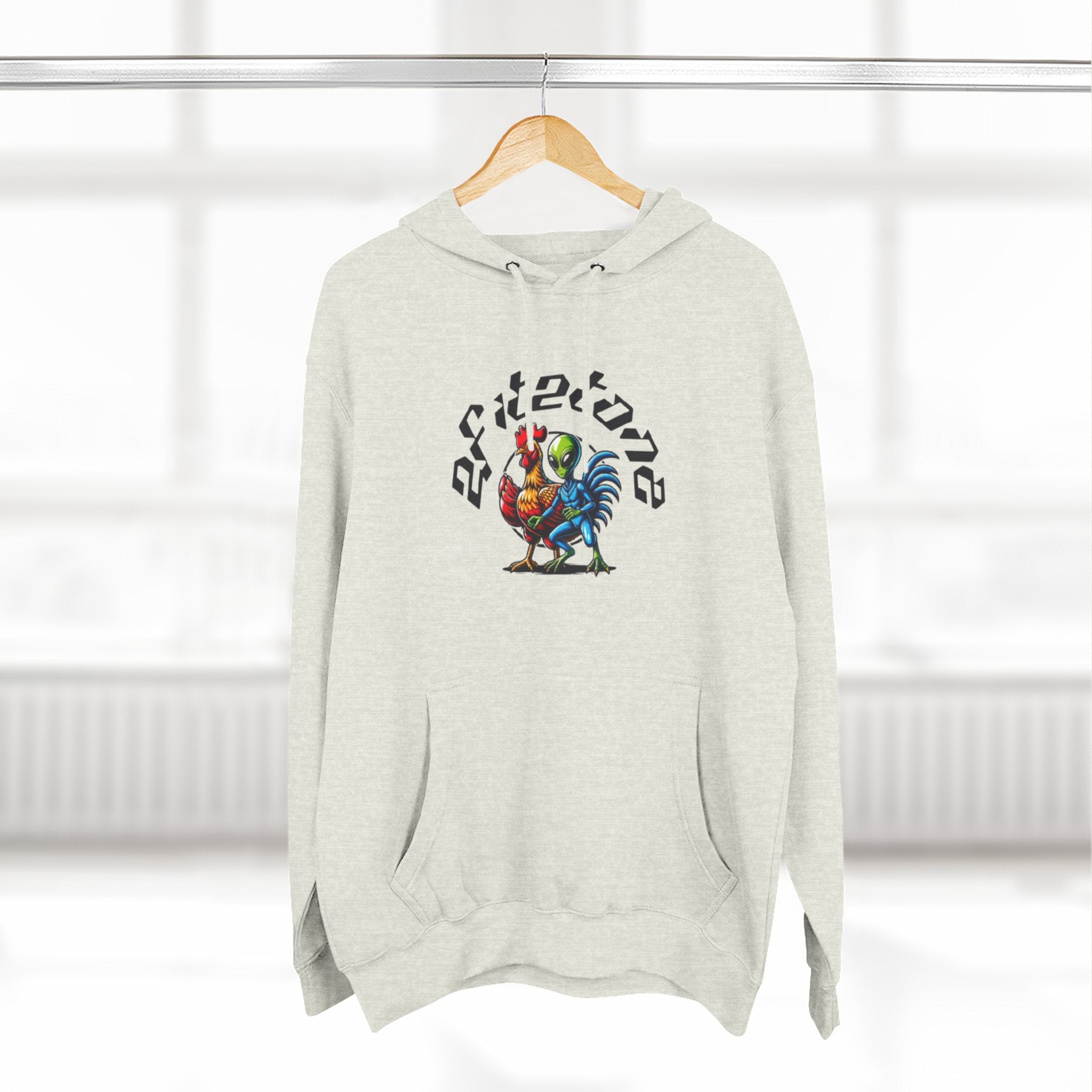 Angel Wings & Rooster Graphic Hoodie — Vintage Tattoo-Style Pullover