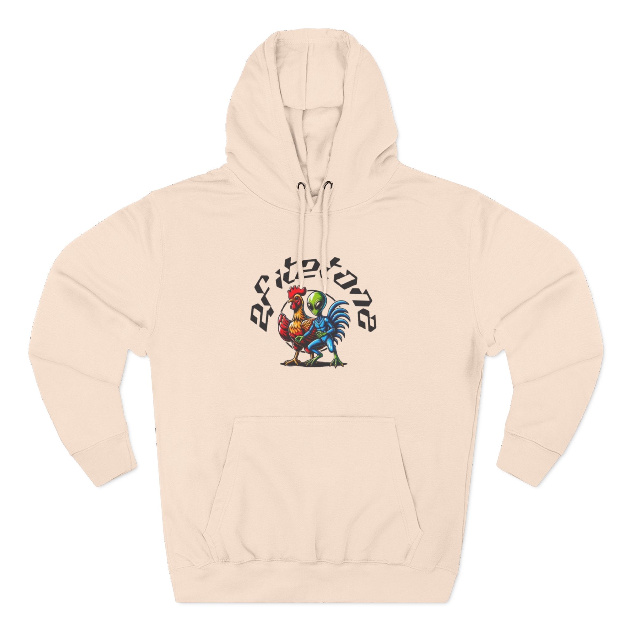 Angel Wings & Rooster Graphic Hoodie — Vintage Tattoo-Style Pullover