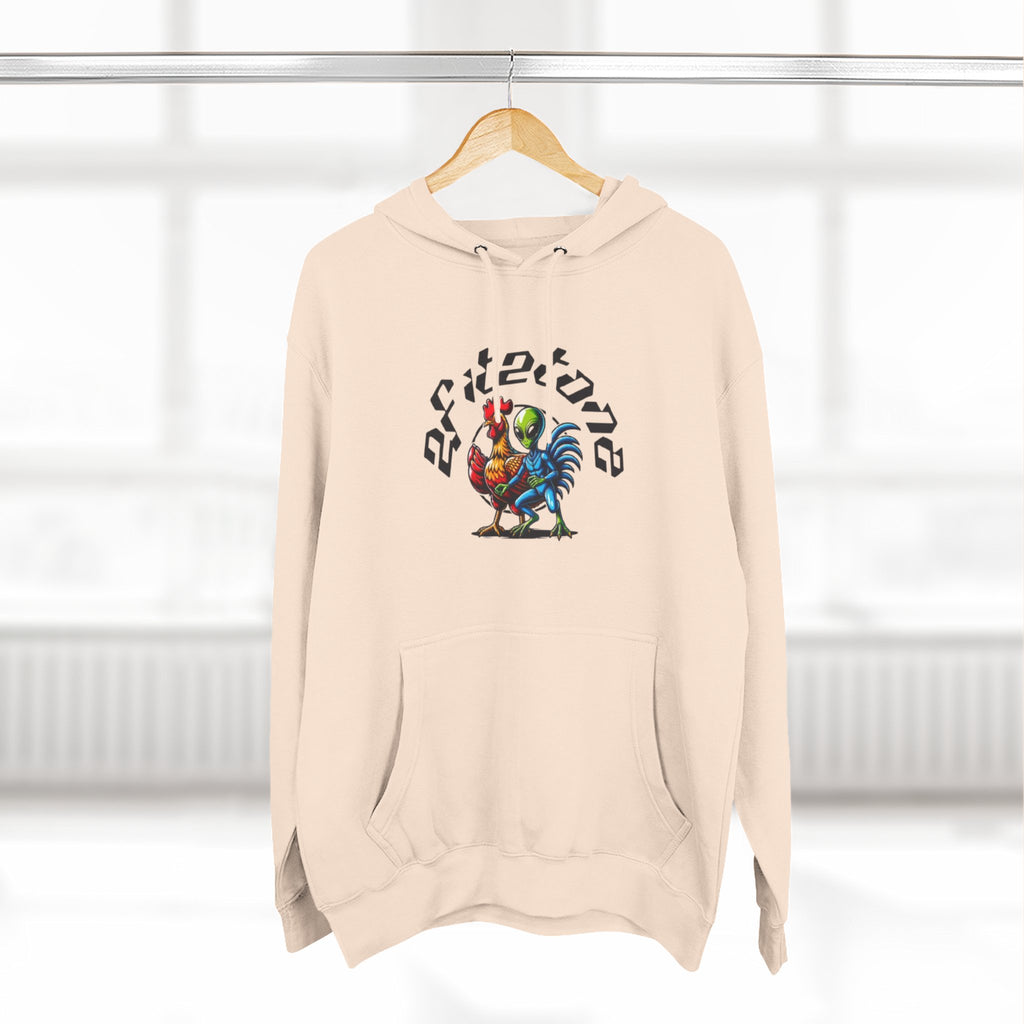 Angel Wings & Rooster Graphic Hoodie — Vintage Tattoo-Style Pullover