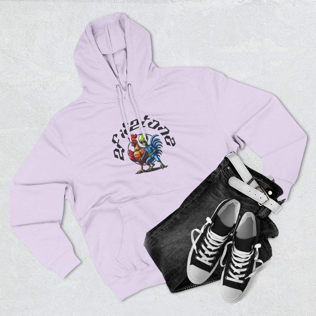 Angel Wings & Rooster Graphic Hoodie — Vintage Tattoo-Style Pullover