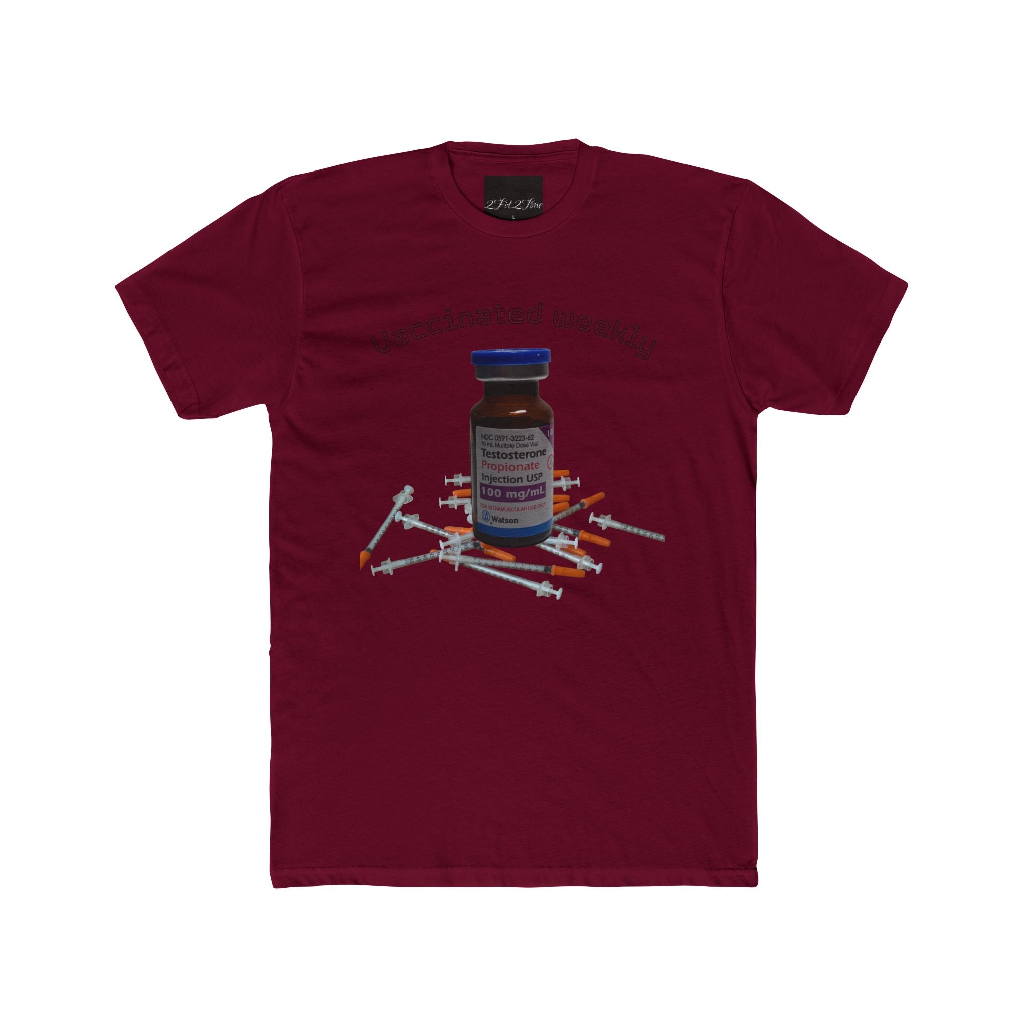 “Vaccinated Weekly” T‑Shirt — Vaccine Vial & Syringe Graphic Tee