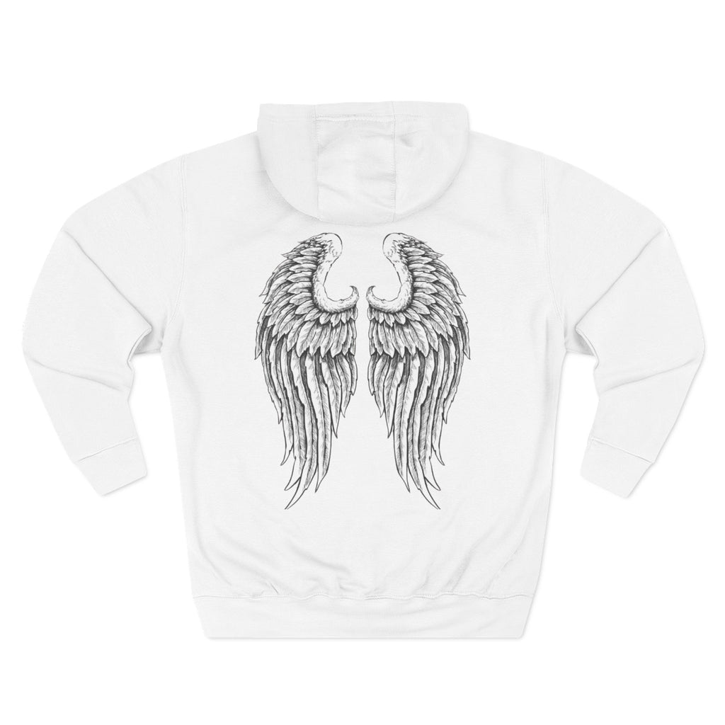 Angel Wings & Rooster Graphic Hoodie — Vintage Tattoo-Style Pullover
