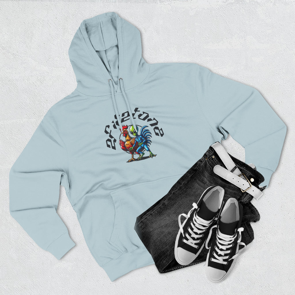 Angel Wings & Rooster Graphic Hoodie — Vintage Tattoo-Style Pullover