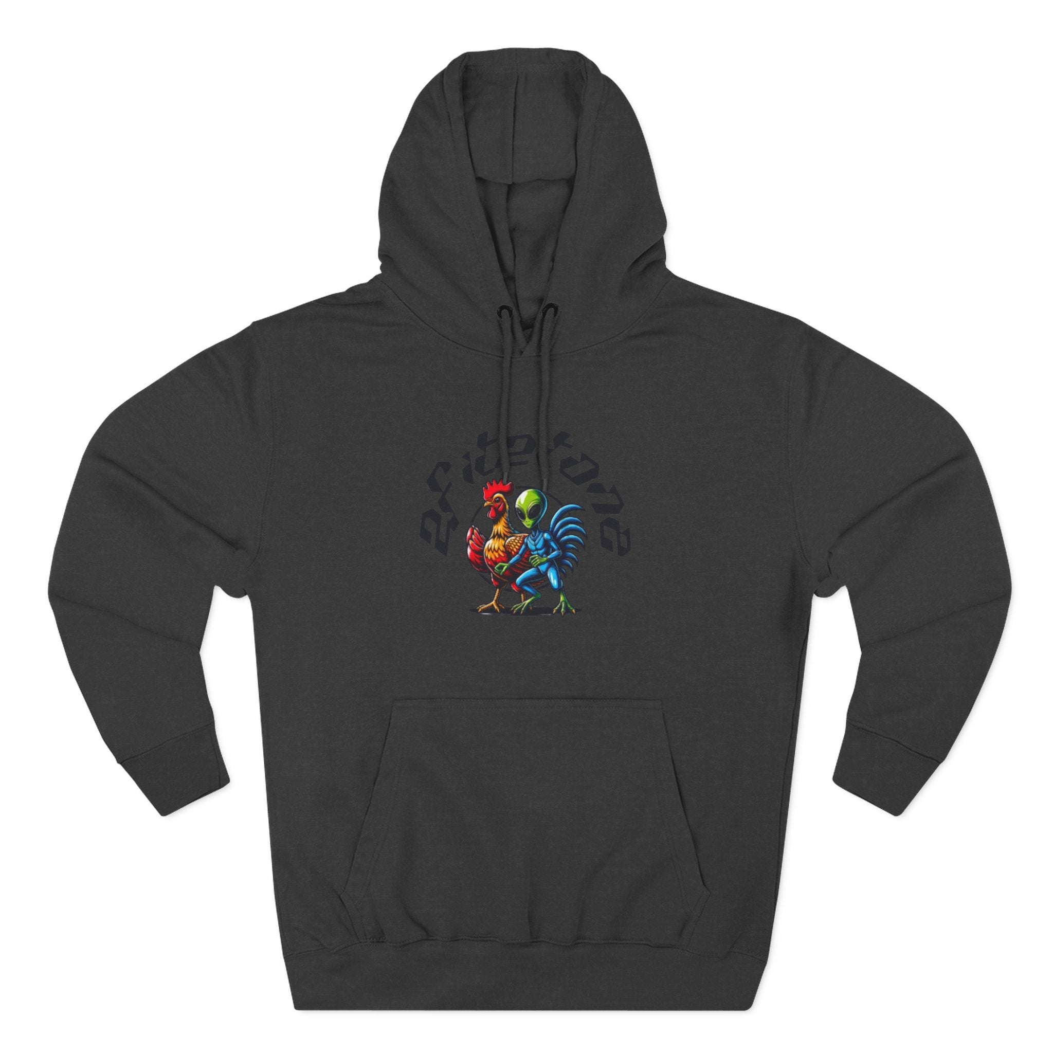 Angel Wings & Rooster Graphic Hoodie — Vintage Tattoo-Style Pullover