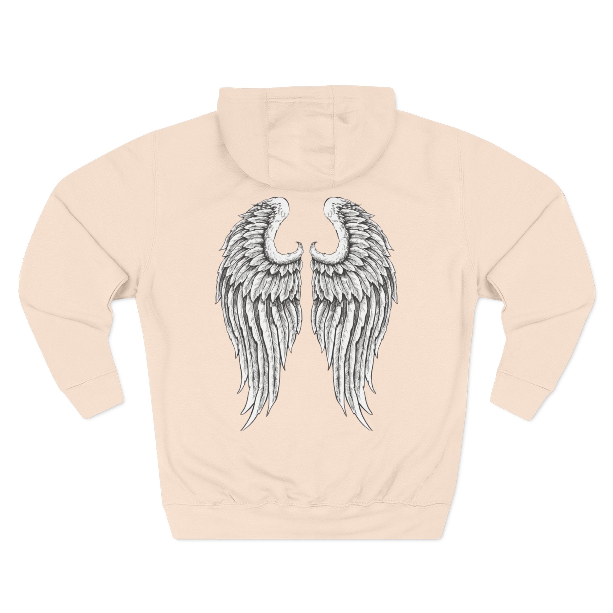 Angel Wings & Rooster Graphic Hoodie — Vintage Tattoo-Style Pullover