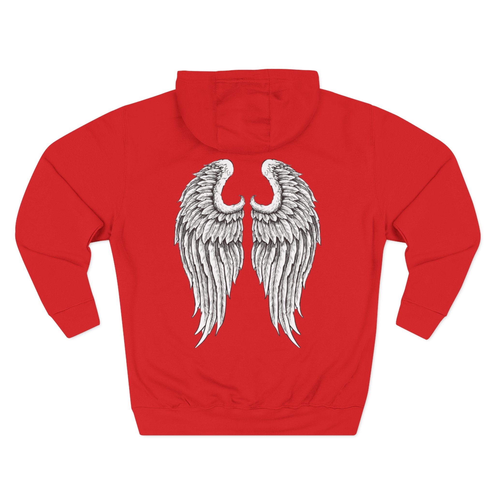 Angel Wings & Rooster Graphic Hoodie — Vintage Tattoo-Style Pullover