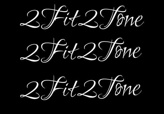 2fit2tone Logo Stickers (5x2 inch) 3 pack